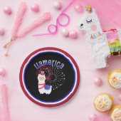 Llama American July 4 Pappteller (Party)