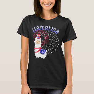 Llama American July 4 T-Shirt