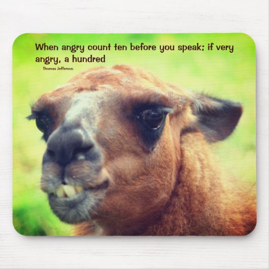 Llama Anger Management Zitat Inspiration Mousepad (Vorne)