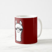 Llama Angry Cool Sunglasses Furry Animal Attitude Kaffeetasse (VorderseiteRechts)
