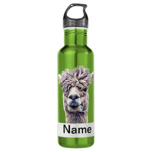 Llama Art Personalisierter Name Farbe Edelstahlflasche