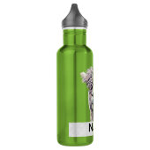 Llama Art Personalisierter Name Farbe Edelstahlflasche (Links)
