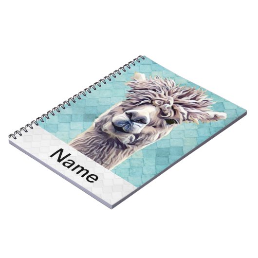 Llama Art Personalized name Color Notizblock (Linke Seite)