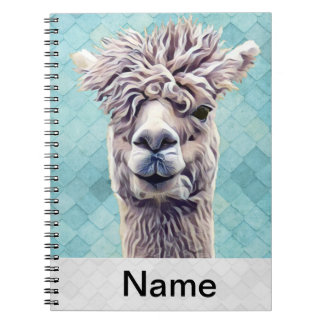 Llama Art Personalized name Color Notizblock
