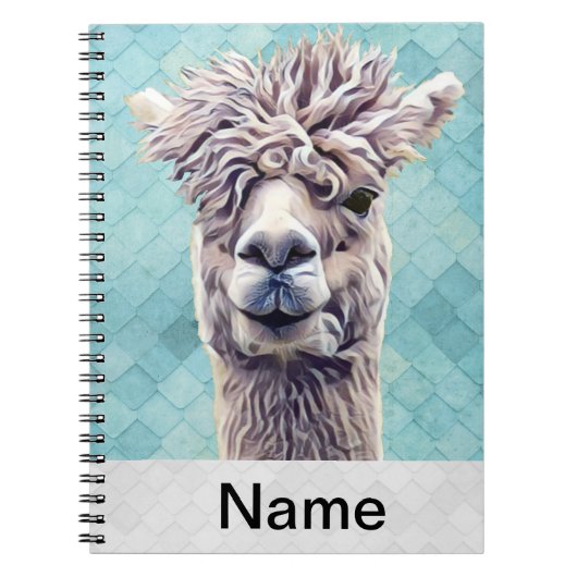 Llama Art Personalized name Color Notizblock (Vorderseite)
