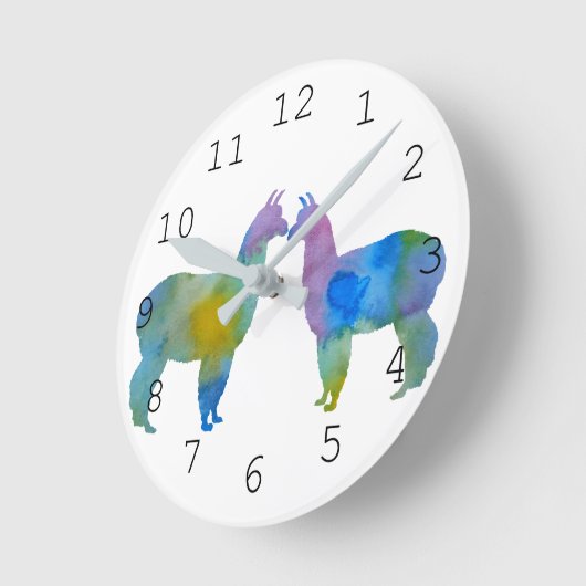 Llama Art Runde Wanduhr (Winkel)