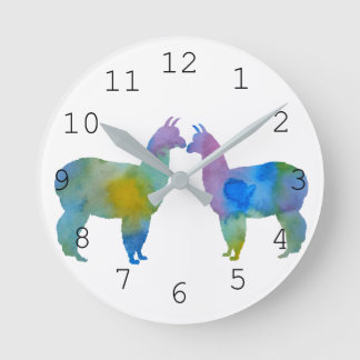 Llama Art Runde Wanduhr