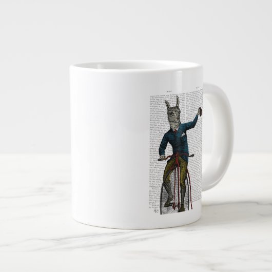 Llama auf Bike Jumbo-Tasse (Vorderseite Rechts)