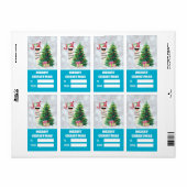 Llama auf Silver Bokeh & Icy Blue Weihnachtsgesche (Vorne)