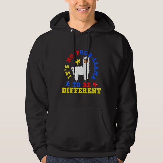 Llama Autism Awareness Awareness Autism Mama Suppo Hoodie (Vorderseite)