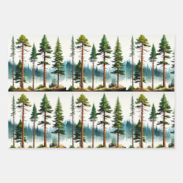 Llama, Baby Deer & Pine Trees, Urlaub, Weihnachten Geschenkpapier Set