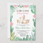 Llama Baby Dusche Einladung, Baby mama Einladung (Vorderseite)