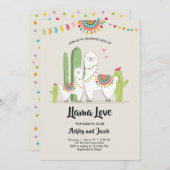 Llama Baby Dusche Einladung Llama Liebe Fiesta (Vorne/Hinten)