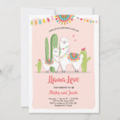 Llama Baby Dusche Einladung Llama Liebe Fiesta (Vorderseite)