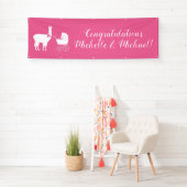 Llama Baby Dusche Niedlich Pink Girl Banner (Insitu)