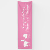 Llama Baby Dusche Niedlich Pink Girl Banner (Vertikal)