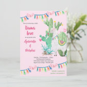 Llama Baby Dusche Pink Llama Liebe Einladung (Stehend Vorderseite)