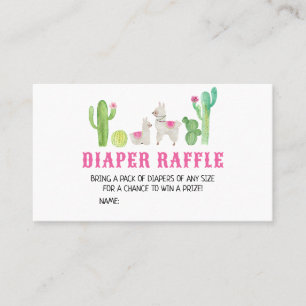 Llama Baby Duwer Diaper Raffle Visitenkarte