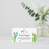 Llama Baby Duwer Diaper Raffle Visitenkarte (Stehend Vorderseite)