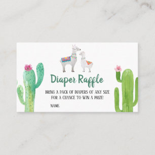 Llama Baby Duwer Diaper Raffle Visitenkarte