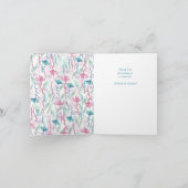 Llama Baby Duwer Niedlich Green Gender Neutral Dankeskarte (Innenseite)