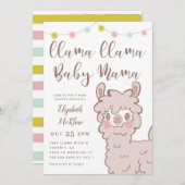 Llama Baby Mama Gender Neutral Dusche Einladung (Vorne/Hinten)
