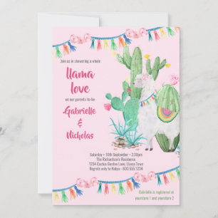 Llama-Baby-Party Pink Llama Liebe Einladung