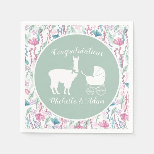 Llama-Baby-Party Serviette (Vorderseite)