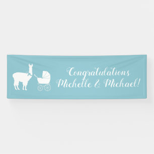 Llama-Baby-Party Süßer blauer Junge Banner