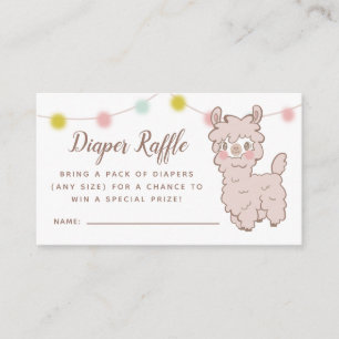 Llama Baby Showdiaper Raffle Ticket Begleitkarte