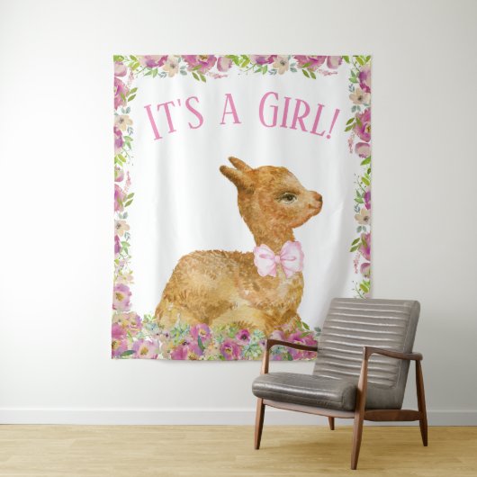 Llama Baby Shower Backbanner Wandteppich (Beispiel)