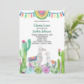 Llama Baby Shower Einladung (Stehend Vorderseite)