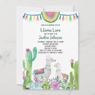 Llama Baby Shower Einladung