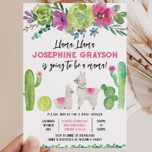 Llama Baby Shower Einladung