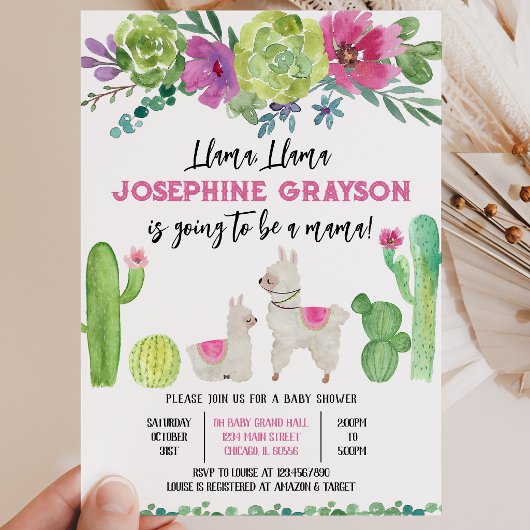 Llama Baby Shower Einladung
