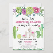 Llama Baby Shower Einladung (Vorderseite)