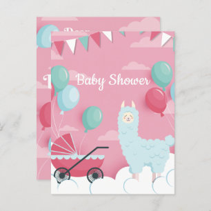 Llama Baby Shower Einladung