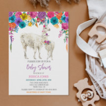 Llama Baby Shower Fiesta Bright Blume
