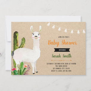 Llama-Baby-Shower-Fiesta-Einladung Einladung