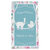 Llama Baby Shower Niedlich Blue Boy Kleine Geschenktüte (Rückseite)