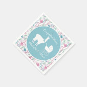 Llama Baby Shower Niedlich Blue Boy Serviette (Ecke)