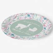 Llama Baby Shower Pappteller (Schrägansicht)