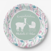 Llama Baby Shower Pappteller (Vorderseite)