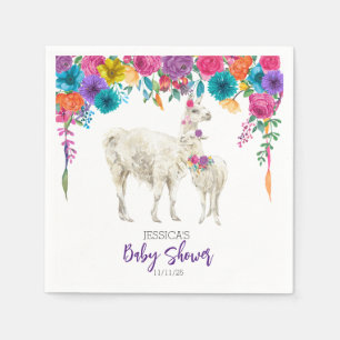 Llama Baby Shower Party Blumenmeer Serviette