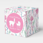 Llama Baby Shower Pink Girl Geschenkschachtel (Vorderseite)