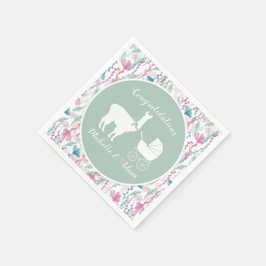 Llama Baby Shower Serviette (Ecke)