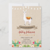 Llama Babydusche Einladung (Vorderseite)