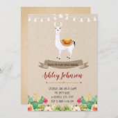 Llama Babydusche Einladung (Vorne/Hinten)