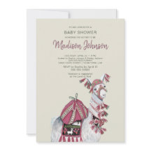 Llama | Babydusche | Peach | Einladung