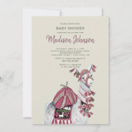 Llama | Babydusche | Peach | Einladung